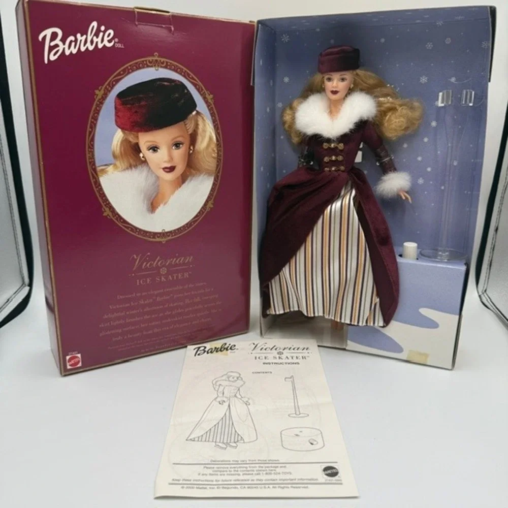 Mattel Barbie Victorian Ice Skater Special Edition Musical Doll 27431 Burgundy